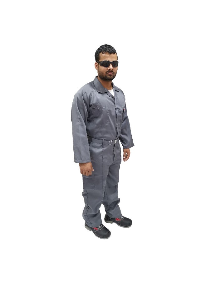TAHA Twill fabric Protective Workwear Coverall | Full-Body Industrial Safety Suit for Industrial and Workplace for Construction, Manufacturing & Hazardous Workplace | Grey | Size-L  - Image 3