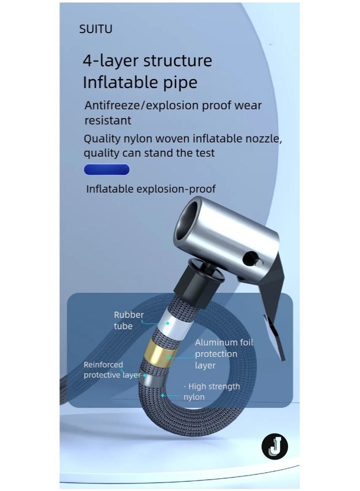 JAJEEK "NEW Portable Air Compressor – 6000mAh Rechargeable Pump with LCD Display for Fast Inflation of Car, Bicycle & Motorcycle Tires" - Image 5