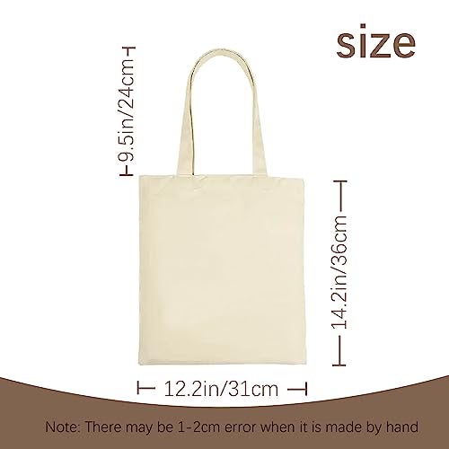 ORJ Sublimation blank canvas bags bulk,Polyester Tote Bags for Sublimation, 6 PCS 12.2 x 14.2Inch Blank Canvas Tote Bags DIY custom Shopping Bag - Image 4