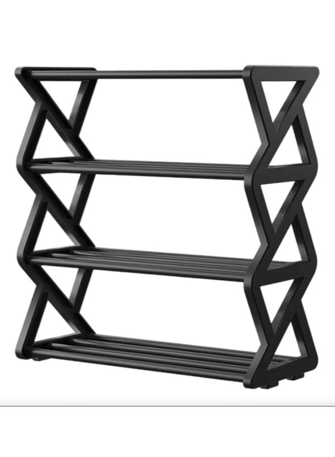 LINGWEI Plastic Shoe Rack 4-Tier Space-Saving Shoe Storage Organizer - Image 2