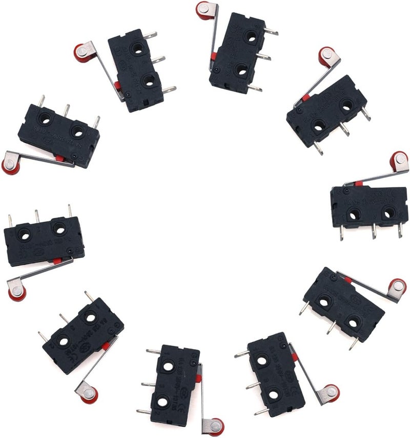 URBEST AC 250V 5A SPDT 1NO 1NC Momentary Hinge Roller Lever Micro Switches 3 Pins 10 Pcs - Image 1