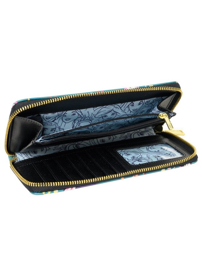 Loungefly Disney Wallet Princess Sidekicks All Over Print Zip Saffiano Faux Leather Clutch - Image 4