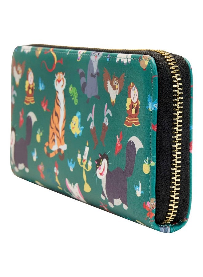 Loungefly Disney Wallet Princess Sidekicks All Over Print Zip Saffiano Faux Leather Clutch - Image 5