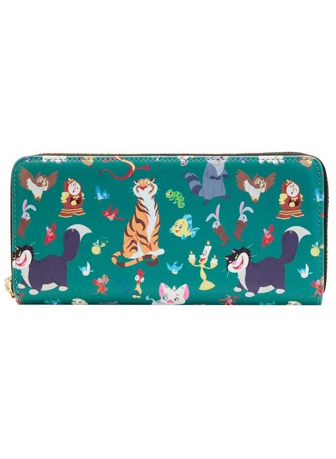 Loungefly Disney Wallet Princess Sidekicks All Over Print Zip Saffiano Faux Leather Clutch - Image 2