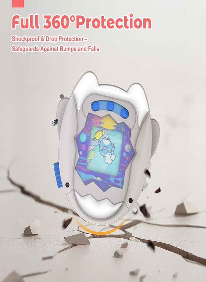 Oshmirian Protective Case for Tamagotchi Paradise - Silicone Hard Shell Cover for Tamagotchi Paradise Electronic Pet,Waterproof Sweatproof Washable Shockproof Anti-Drop 360° Full Protection(Grey) - Image 5