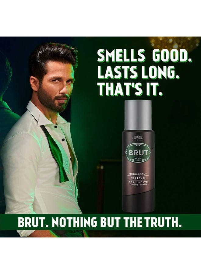 BRUT MUSK Long Lasting Fresh Active Odour Protection Signature Scented Body Deodorant Spray for Men - 200 ML - Image 4