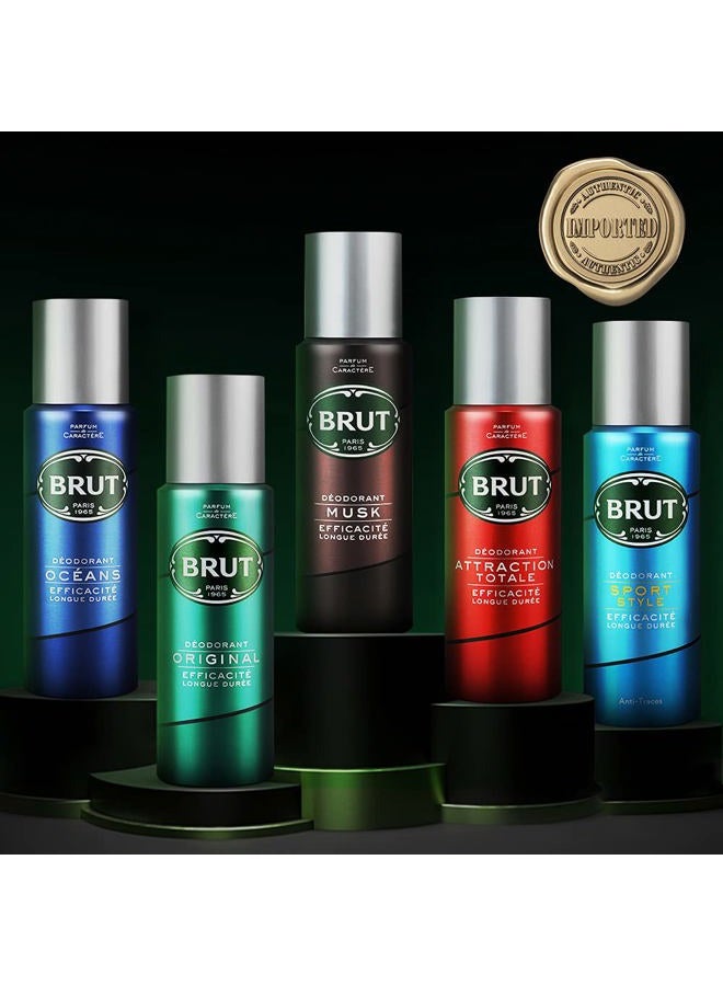 BRUT MUSK Long Lasting Fresh Active Odour Protection Signature Scented Body Deodorant Spray for Men - 200 ML - Image 5