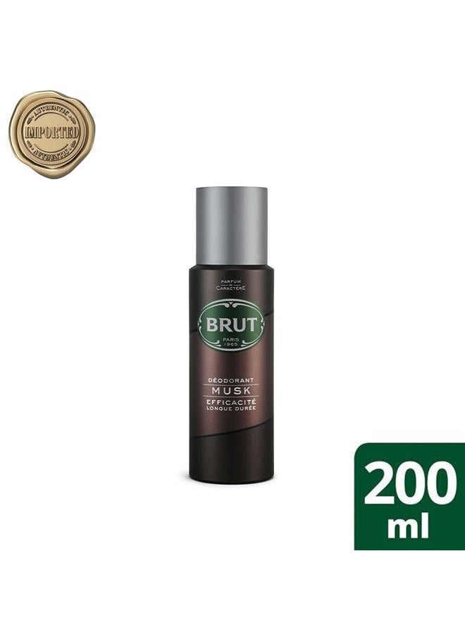 BRUT MUSK Long Lasting Fresh Active Odour Protection Signature Scented Body Deodorant Spray for Men - 200 ML - Image 2