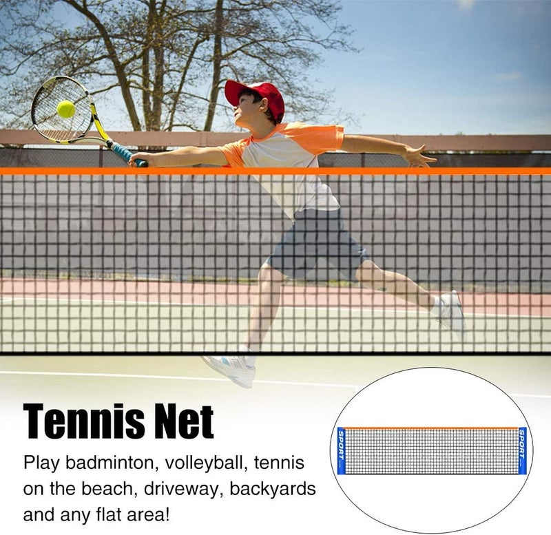 DENPETEC Portable Badminton Net Set for Tennis, Soccer Tennis, Kids Adult Volleyball Training Net Indoor/Outdoor Sports Net for Garden Court Beach Backyard - Image 3