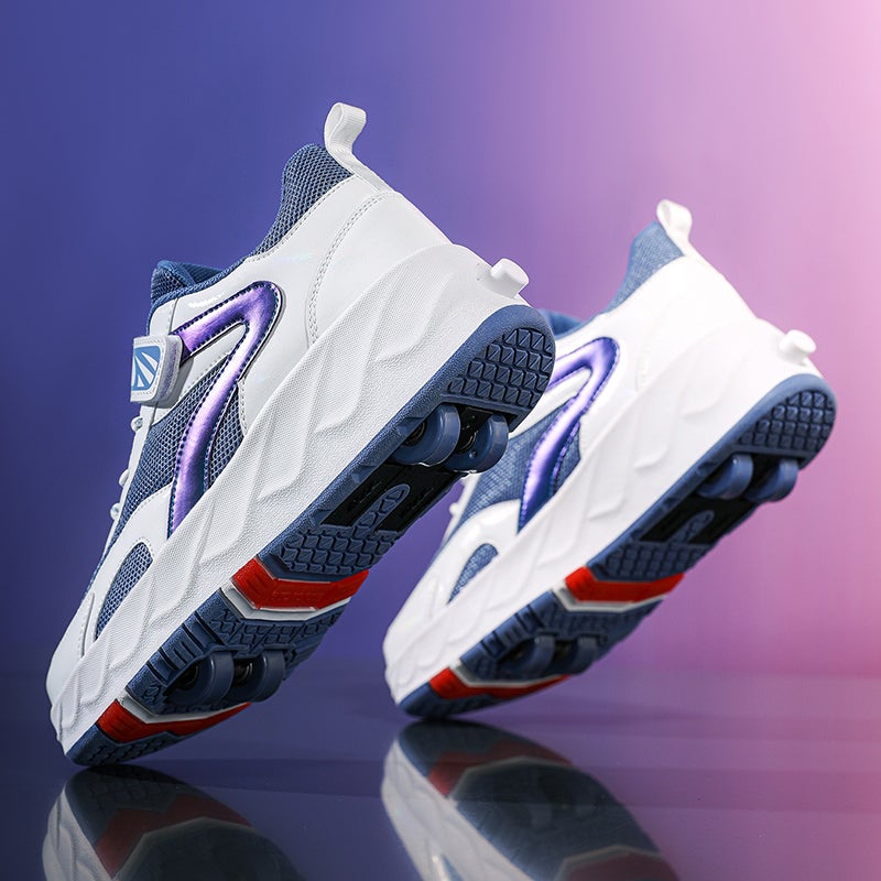 Children'S Shoes Boys Spring Girls Sports Invisible Four-Wheel Retractable Roller Skating Children'S Heloo Shoes - Image 1