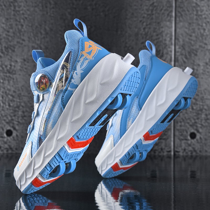 Children'S Shoes Boys Spring Girls Sports Invisible Four-Wheel Retractable Roller Skating Children'S Heloo Shoes - Image 2