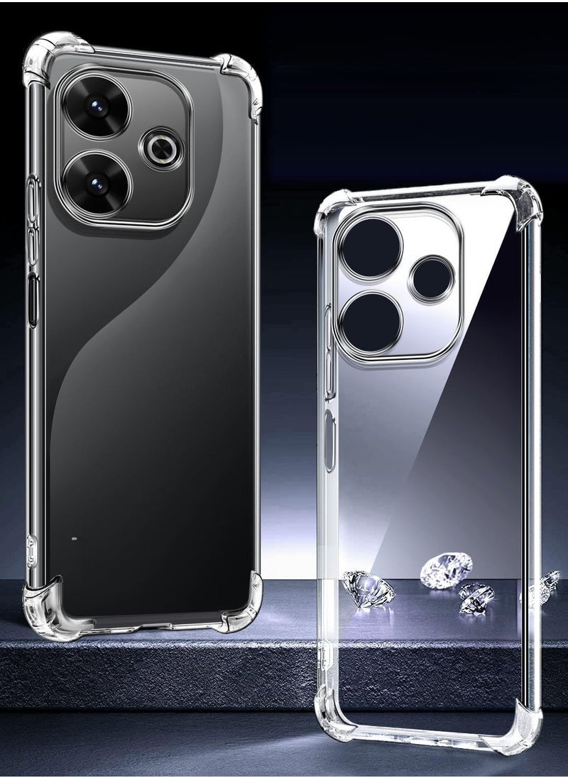 ماركة غير محددة - جراب متوافق مع (Oppo A3/ A3X/ A60 5G) غطاء سيليكون شفاف من مادة TPU غوريلا واقي مضاد للصدمات وزوايا مقاومة للصدمات للكاميرا - شفاف - Image 1