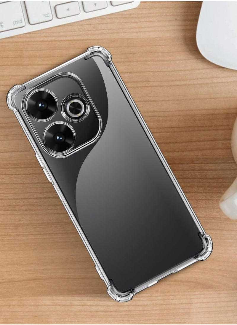 ماركة غير محددة - جراب متوافق مع (Oppo A3/ A3X/ A60 5G) غطاء سيليكون شفاف من مادة TPU غوريلا واقي مضاد للصدمات وزوايا مقاومة للصدمات للكاميرا - شفاف - Image 1