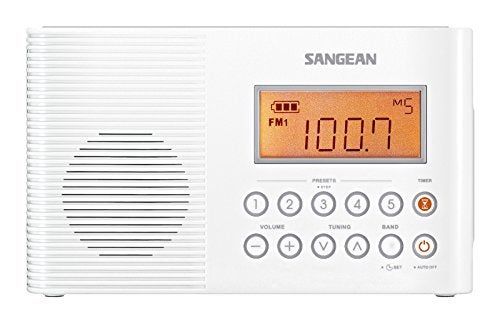 SANGEAN راديو شاور سانجيان H201 AM/FM مقاوم للماء، راديو تنبيه الطقس، أبيض - Image 2