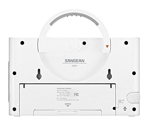 SANGEAN راديو شاور سانجيان H201 AM/FM مقاوم للماء، راديو تنبيه الطقس، أبيض - Image 3
