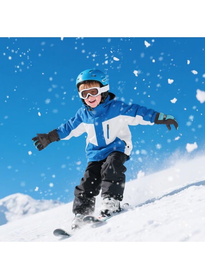 LYDTICK 3 Pairs Kids Winter Gloves Waterproof Snow Ski Gloves for Boys Girls Toddler Outdoor Warm Snowboard Mittens, Color B, 6-10 Years - Image 5