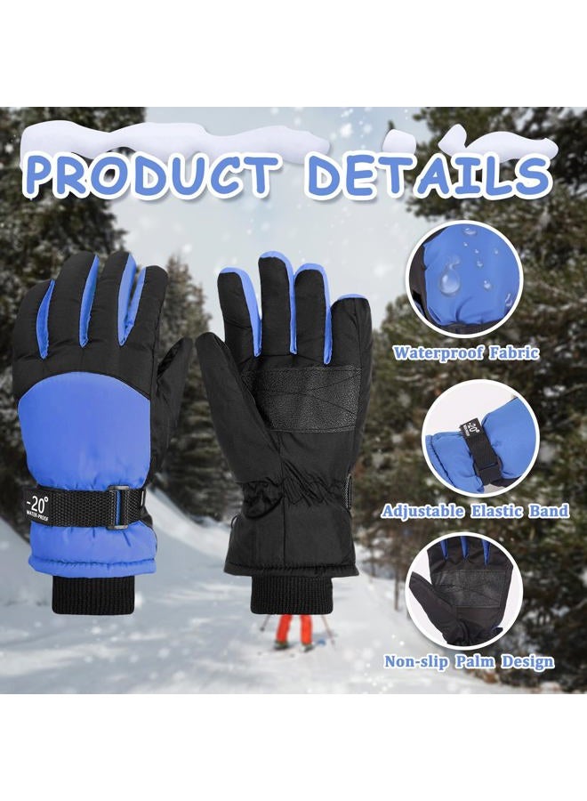 LYDTICK 3 Pairs Kids Winter Gloves Waterproof Snow Ski Gloves for Boys Girls Toddler Outdoor Warm Snowboard Mittens, Color B, 6-10 Years - Image 3