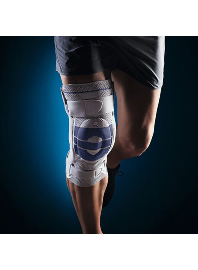 Bauerfeind Germany Original Sports Knee Brace Patella Support Genutrain-s Silver Titanium Black Right Leg Size 6 Single Pack - Image 1
