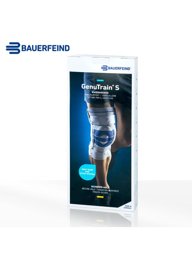 Bauerfeind Germany Original Sports Knee Brace Patella Support Genutrain-s Silver Titanium Black Right Leg Size 6 Single Pack - Image 5