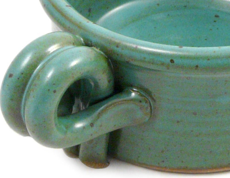 Modern Artisans American Made Stoneware Bistro Bowl for Soup Chili Rice or Pasta Set of 2 16oz Teal Green - Image 4