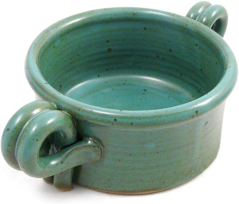 Modern Artisans American Made Stoneware Bistro Bowl for Soup Chili Rice or Pasta Set of 2 16oz Teal Green - Image 3
