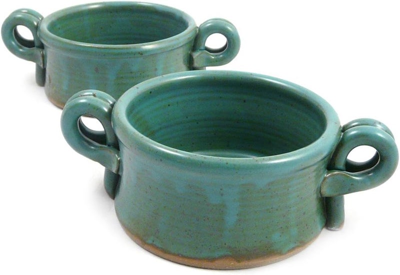 Modern Artisans American Made Stoneware Bistro Bowl for Soup Chili Rice or Pasta Set of 2 16oz Teal Green - Image 5