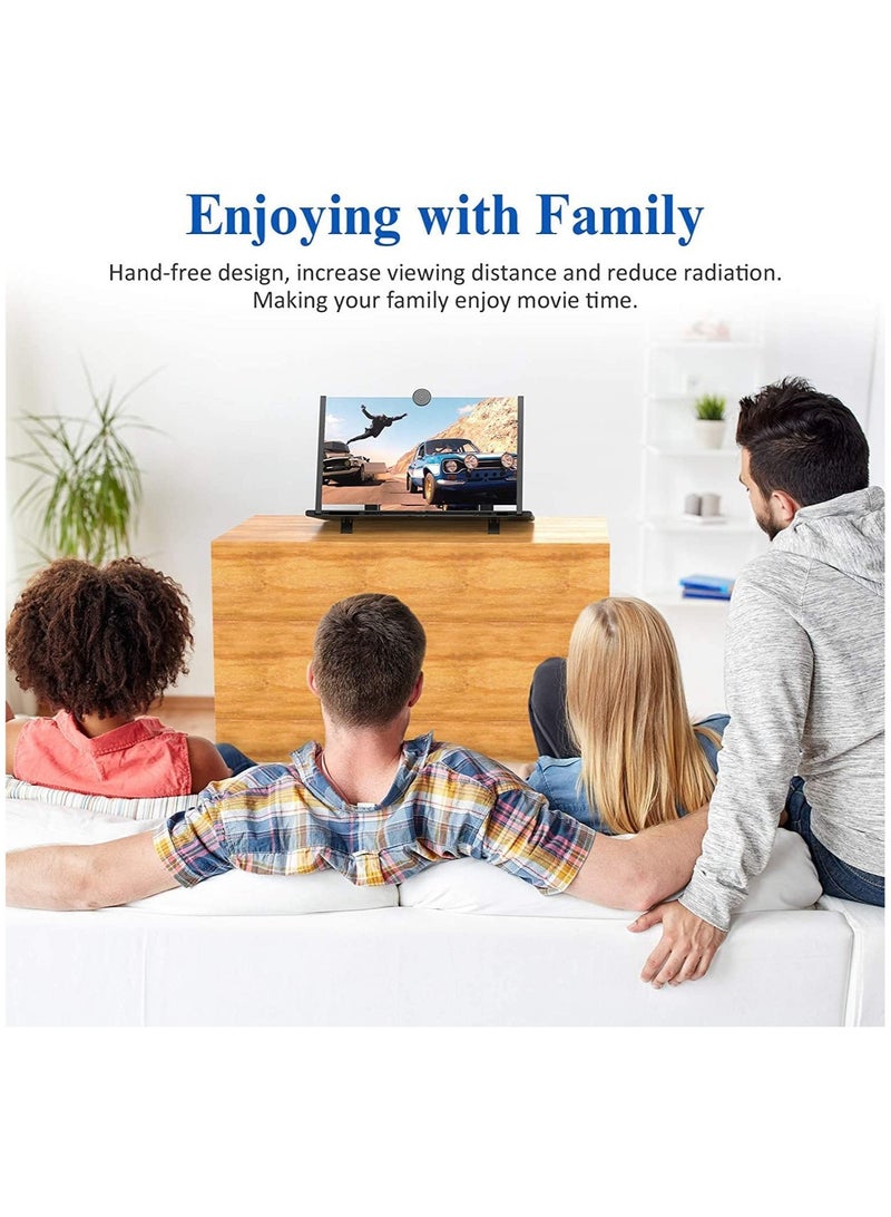 Smartphone Screen Magnifier Hd Mobile Amplifier Stand 14 Inch 3D Foldable For Cell Phone With Adjustable Angle Portable Push-Pull Design - Image 5