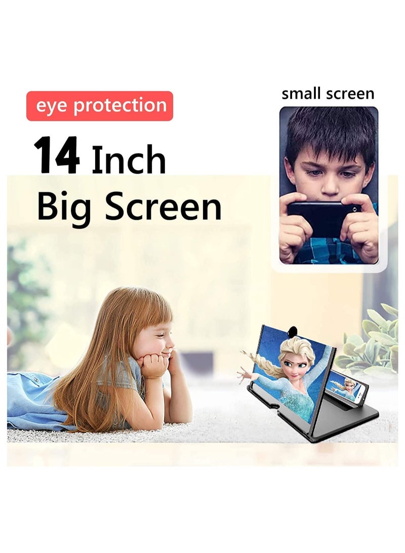 Smartphone Screen Magnifier Hd Mobile Amplifier Stand 14 Inch 3D Foldable For Cell Phone With Adjustable Angle Portable Push-Pull Design - Image 4
