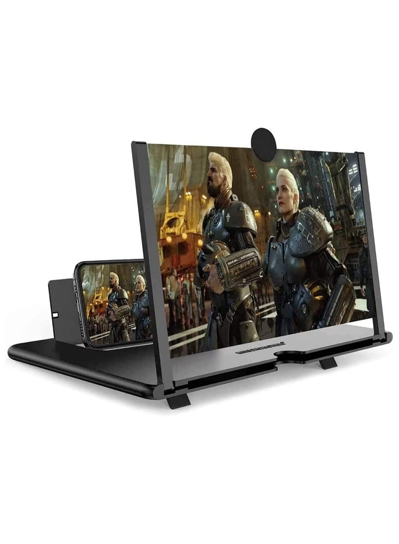 Smartphone Screen Magnifier Hd Mobile Amplifier Stand 14 Inch 3D Foldable For Cell Phone With Adjustable Angle Portable Push-Pull Design - Image 1