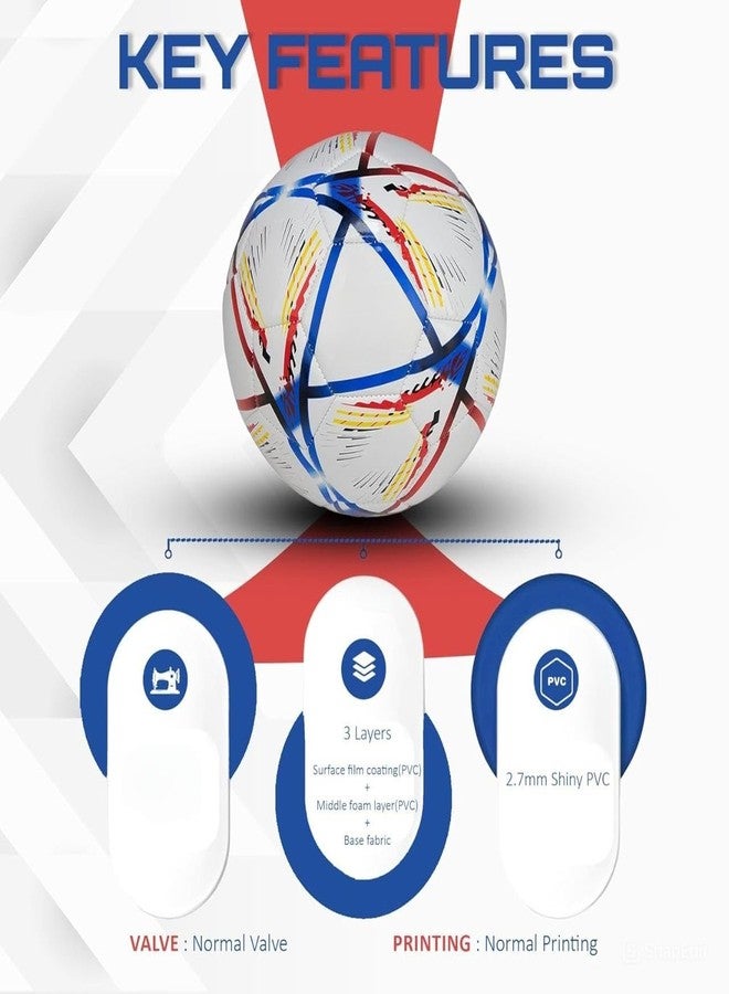 SBJT Football for All Ages Suited for The Grass Fields | PU | Suitable for Grass |Practice Ball | Soccer Ball | for Men/Women | Football Size - 5 (Qatr -01) - Image 5