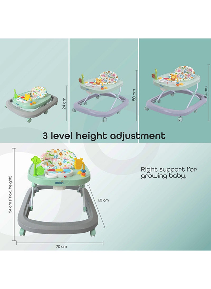 Moon Drive Height Adjustable Baby Musical Walker- Grey Forest - Image 3