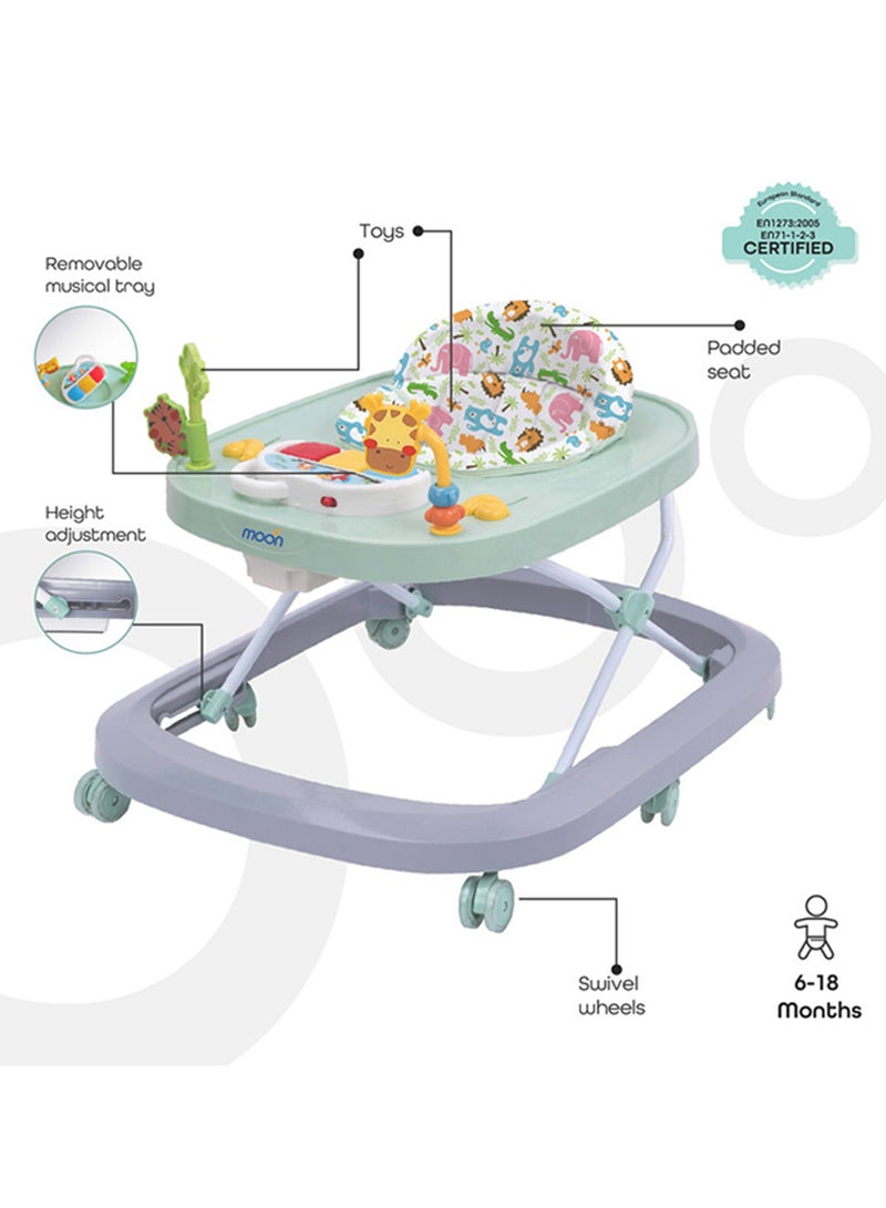 Moon Drive Height Adjustable Baby Musical Walker- Grey Forest - Image 5