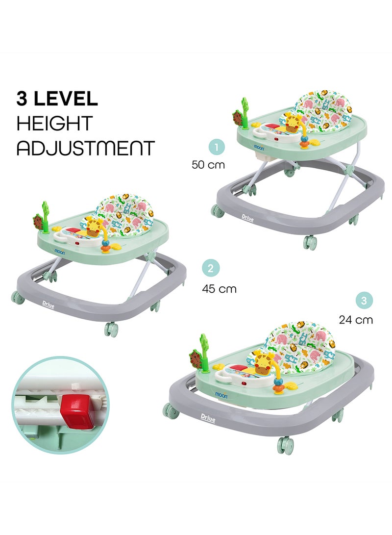 Moon Drive Height Adjustable Baby Musical Walker- Grey Forest - Image 2
