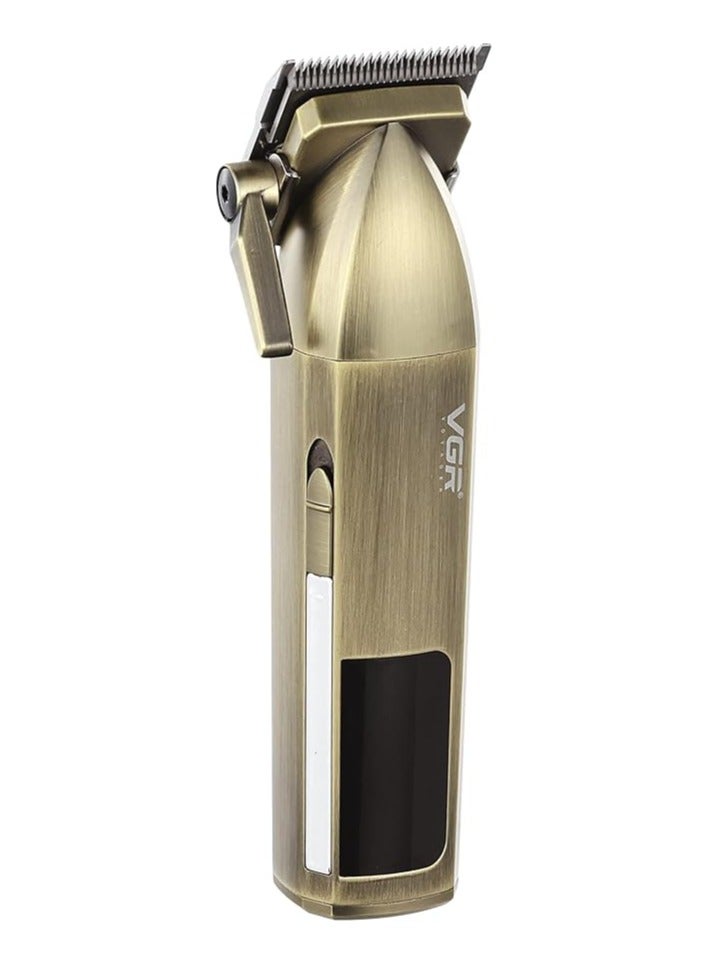 VGR V-688 Professional Hair Clipper with LED Display, Stainless Steel Blades, USB Charging cable, 4 Guide Comb, Taper Lever Adjustments 2000 mAh Li-ion Battery gold - Image 1