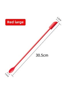 Mini Silicone Double-headed Sharp Scraper Spoon Cosmetic Skin Care Products Extraction Tool Set Including Avocado Jam Scraper-Specifications:Red# Long