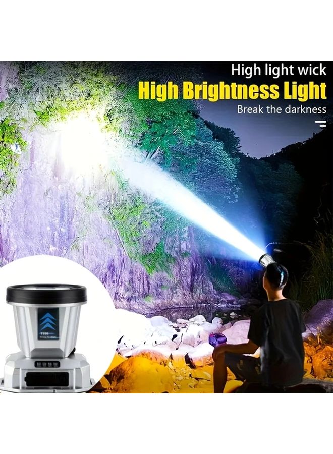 Silvery Shell White Light Headlamp USB Rechargeable IP65 Waterproof Hands Free Flashlight for Outdoor Camping Hiking Fishing - Image 2