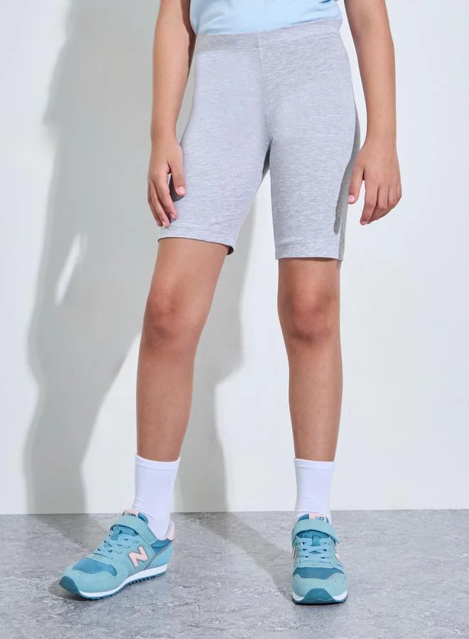 ستايلي Teen Girls Pack of 2 -Grey Cotton Cycling Shorts