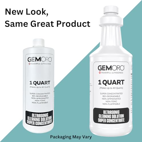 GemOro Jewelry Cleaner Solution Concentrate for Ultrasonic Machines | Professional Performance Liquid Cleans Rings Watches Glasses Earrings & Coins | Compatible with Diamond Gold & Silver (1 Quart) - Image 2