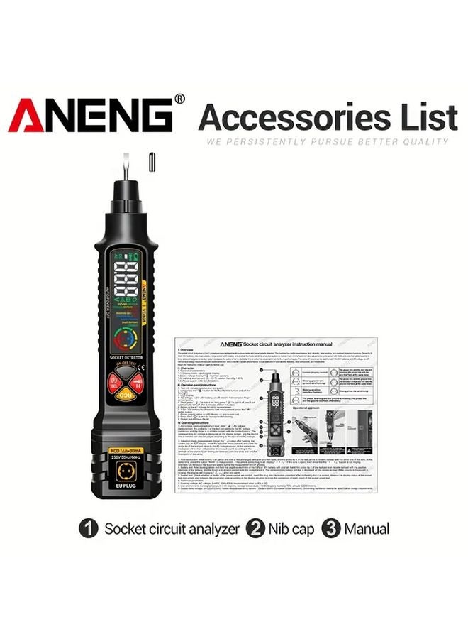 ANENG VD808 الأسود محلل الدوائر اختبار الجهد AC/DC كشف التسرب إيقاف تلقائي - Image 1