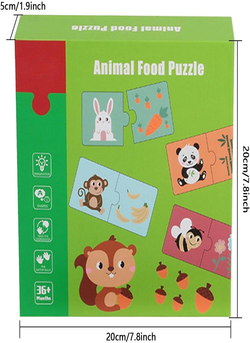 GGOOT - Matching Puzzles For Toddlers - Two Piece Matching Puzzles With Aesthetic Illustrations For,Self Correcting Two Piece Matching Puzzles Made Of Wood For Learn Common Foods And Animals - Image 1