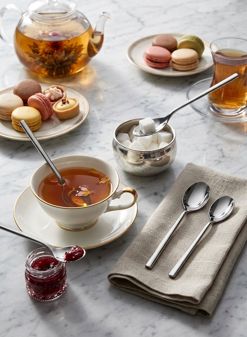 Dove 6-Piece Stainles Steel Dessert Spoon Set Silver 16.2cm - Image 3