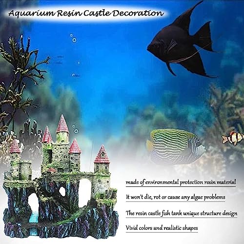 MUYG Aquarium Castle Decorations,Resin Castle for Fish Tank with Randomly Color Plants Decor Accessories for Freshwater and Saltwater Fish Tanks (Red) - Image 4