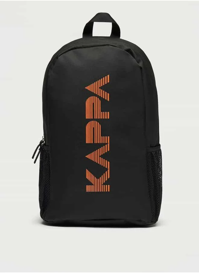 Kappa Kappa Logo Print Backpack with Adjustable Straps and Zip Closure