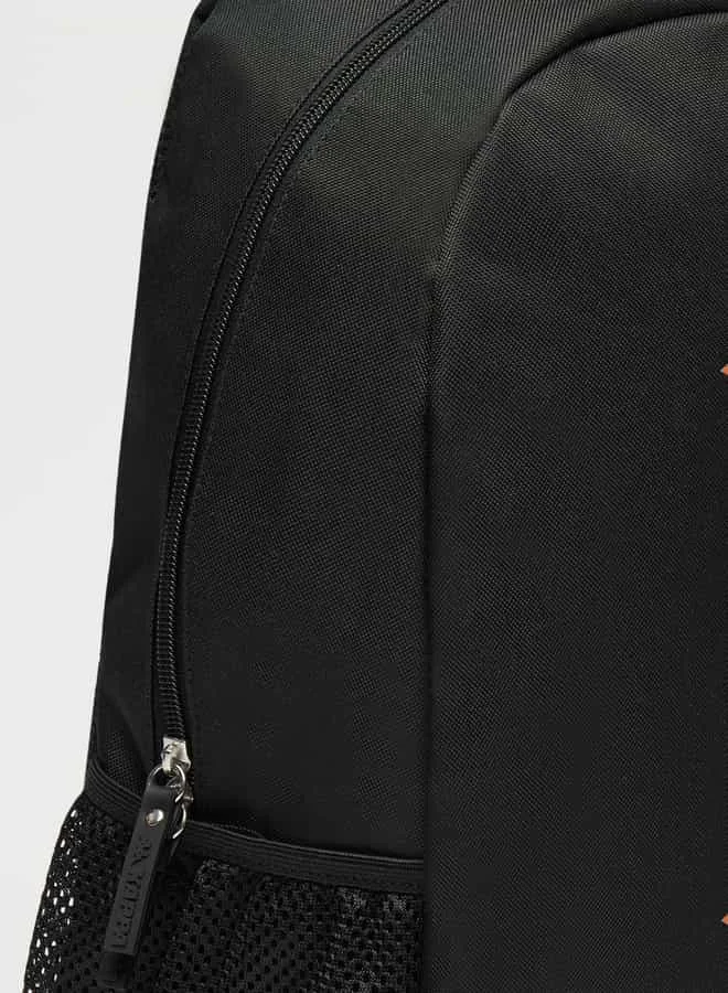 كابا Kappa Logo Print Backpack with Adjustable Straps and Zip Closure