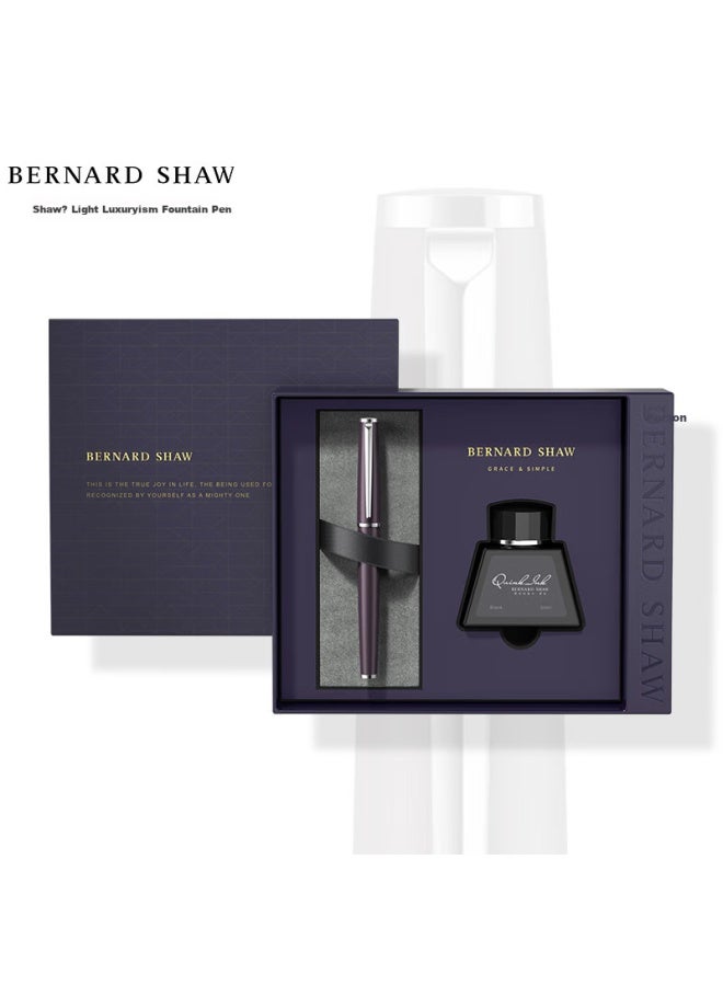 Bernard Shaw [xingyao] Fountain Pen High-end Luxury Misty Gray Premium Ink Gift Box Set, High-end Business Office Signature Pen, Teacher Gift For Women And Men, Popular Product - Image 1