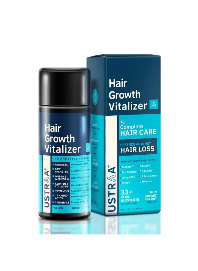 Ustraa - Hair Growth Vitalizer - 100Ml - Boost Hair Growth, Prevents Hair Fall, Delays Hair Greying, With Redensyl And Onion Extract, Non-Oily Serum For Complete Hair Care And Nourishment - Image 1
