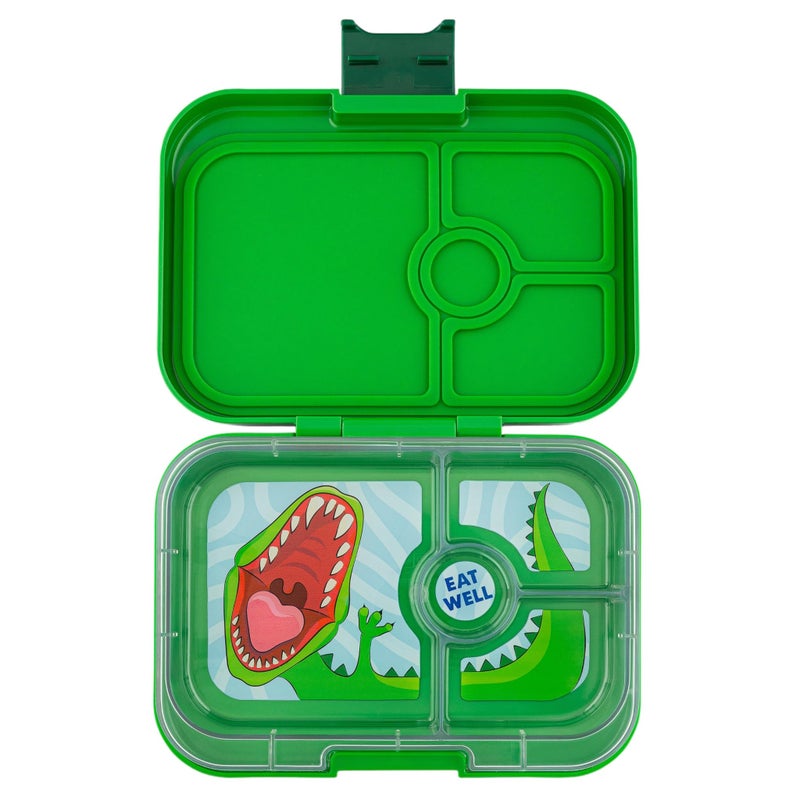 صندوق غداء يامبوكس بانينو المقاوم للتسرب مناسب للسندويشات للأطفال تصميم ديناصور أخضر من العصر الجوراسي