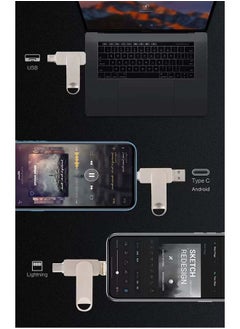 Sakulight محرك أقراص فلاش USB للهاتف المحمول 4 في 1 سعة 128 جرامًا مناسب لأجهزة كمبيوتر Apple من النوع C التي تعمل بنظام Android  - Image 4