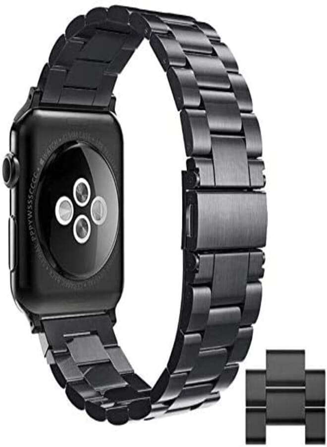 OR Compatible for Apple Watch 5 Band 42mm/44mm, Adjustment Stainless Steel Band for 42mm iWatch Series 5 4 3 2 1 Band, Black for Men
