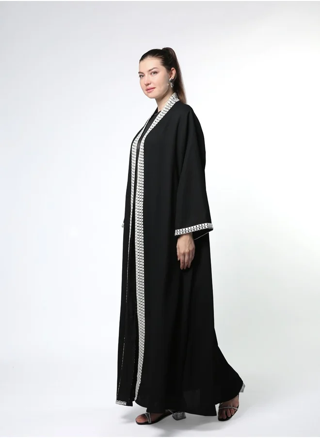 لاين 73 باي زهرة Chic A-Line Open Abaya